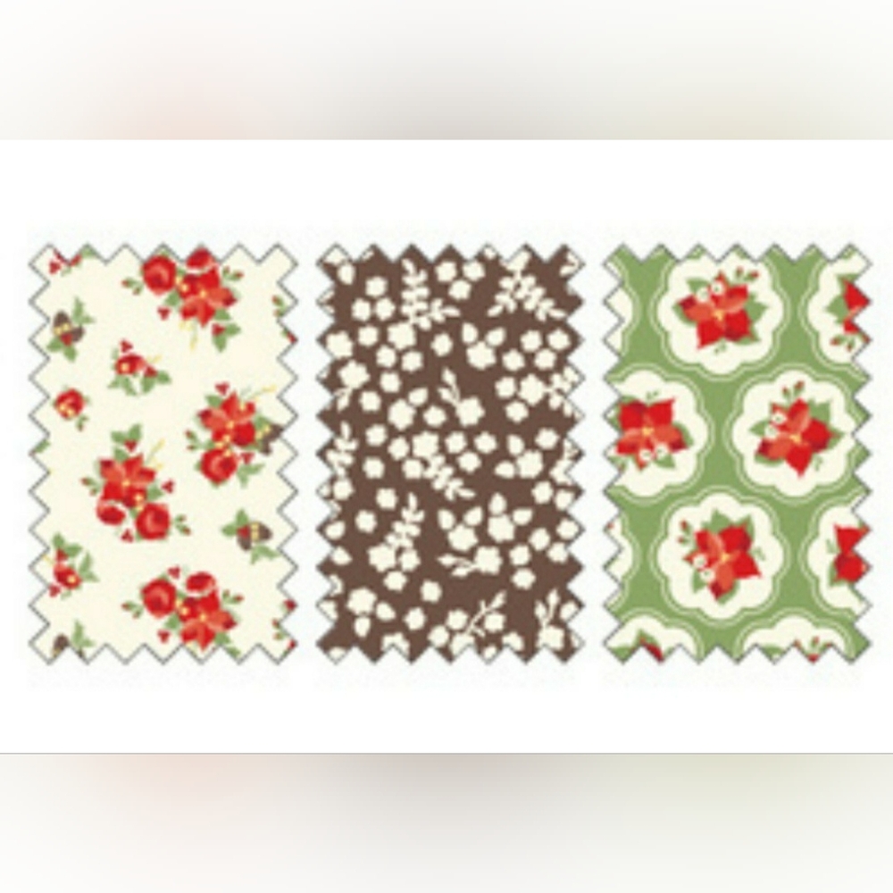 NWT 2 Stamlin' Up! Holly Berry Bouquet Designer Fabric Packs Cotton Fat Quarters